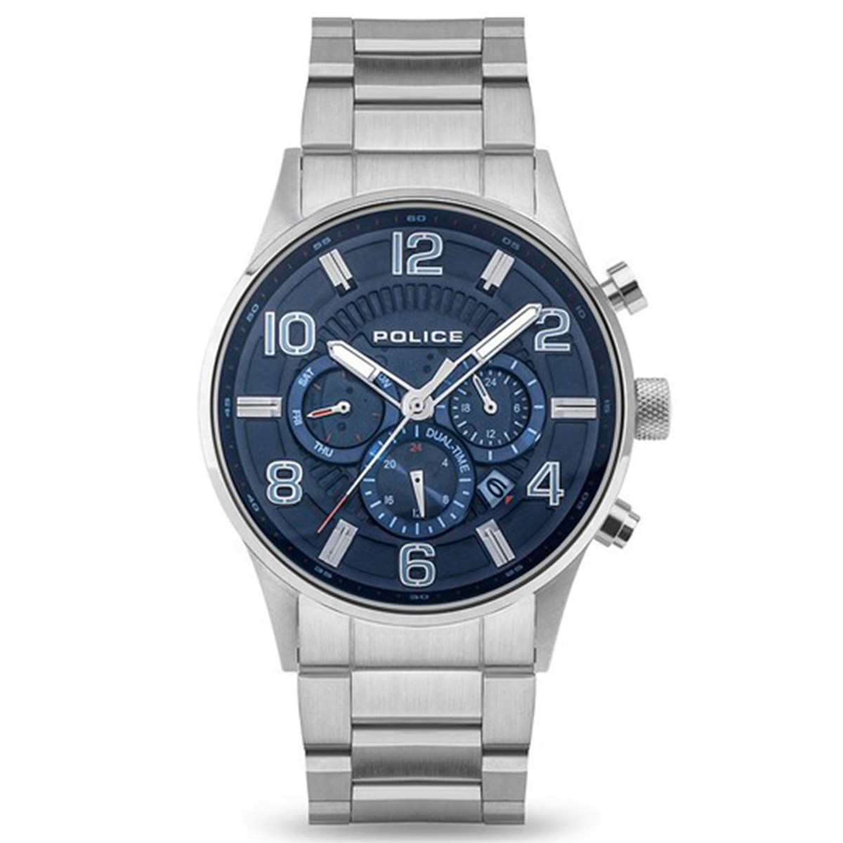 MONTRE POLICE HOMME M.FONCTION ACIER